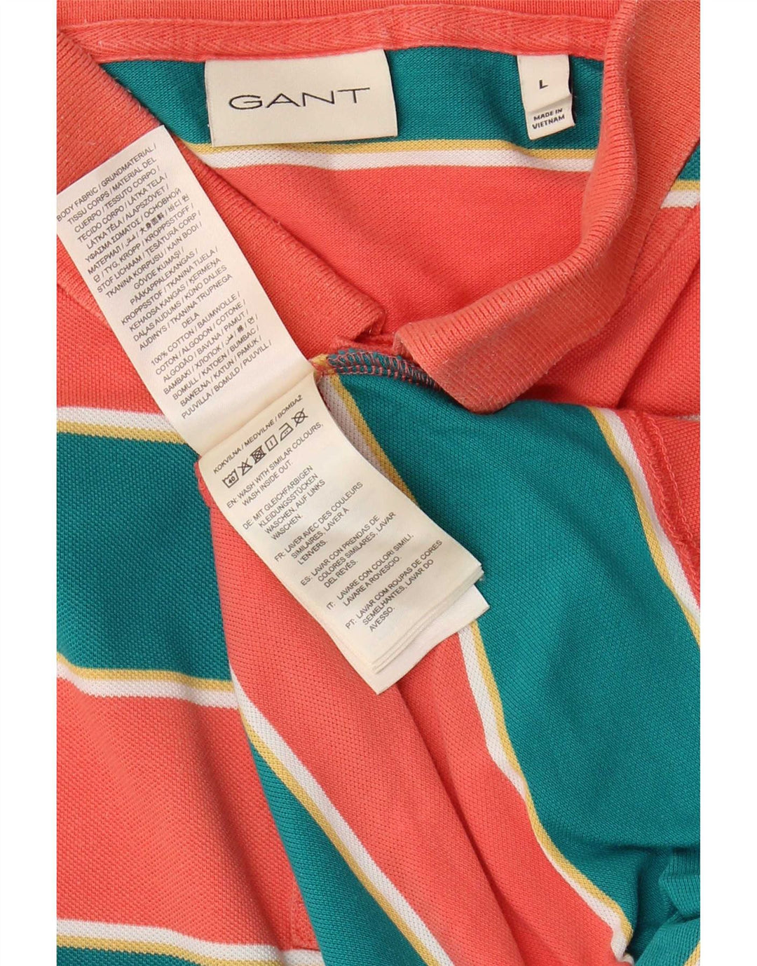Gant Herren-Poloshirt, groß, mehrfarbig, gestreift, Baumwolle
