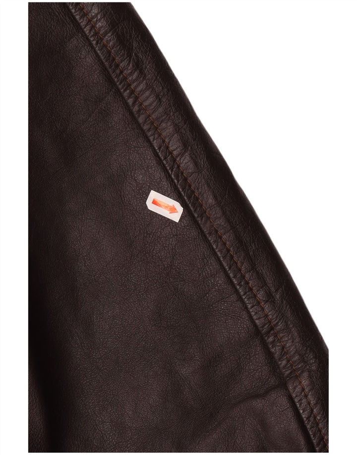 VINTAGE Herren Lederjacke UK 42 XL Braunes Leder