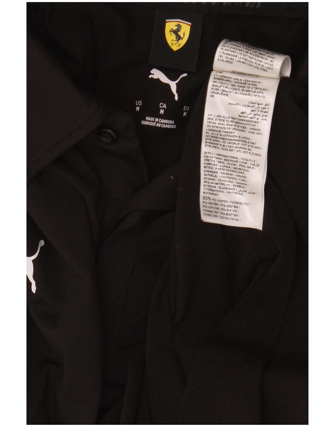 Puma Herren Ferrari Poloshirt Medium Schwarz Polyester