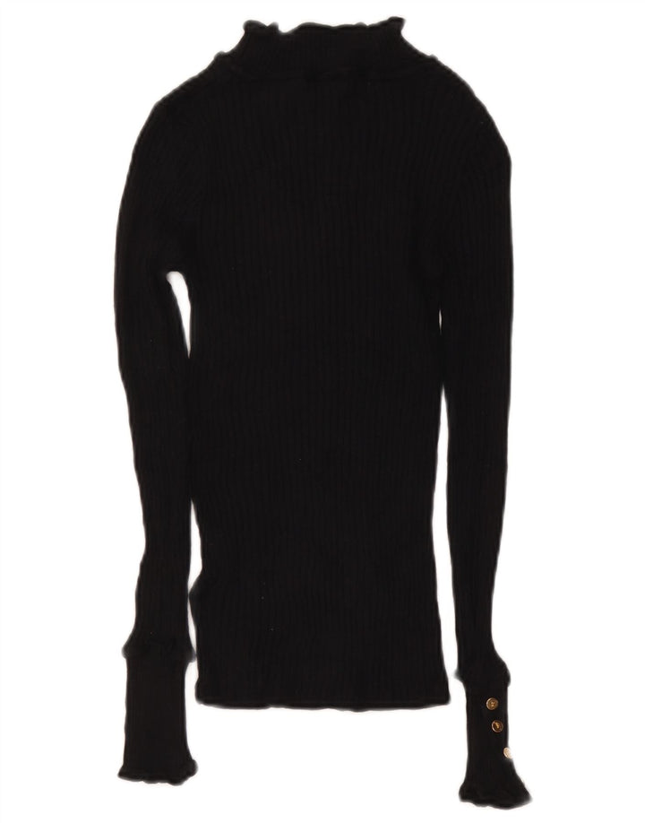 Topshop Damen-Pullover mit Rollkragen, Gr. 8, Schwarz, Viskose