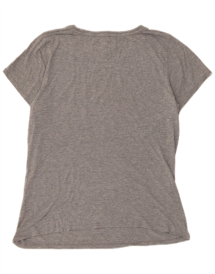 Tommy Hilfiger Damen T-Shirt mit Grafik, UK 14, Mittelgrau