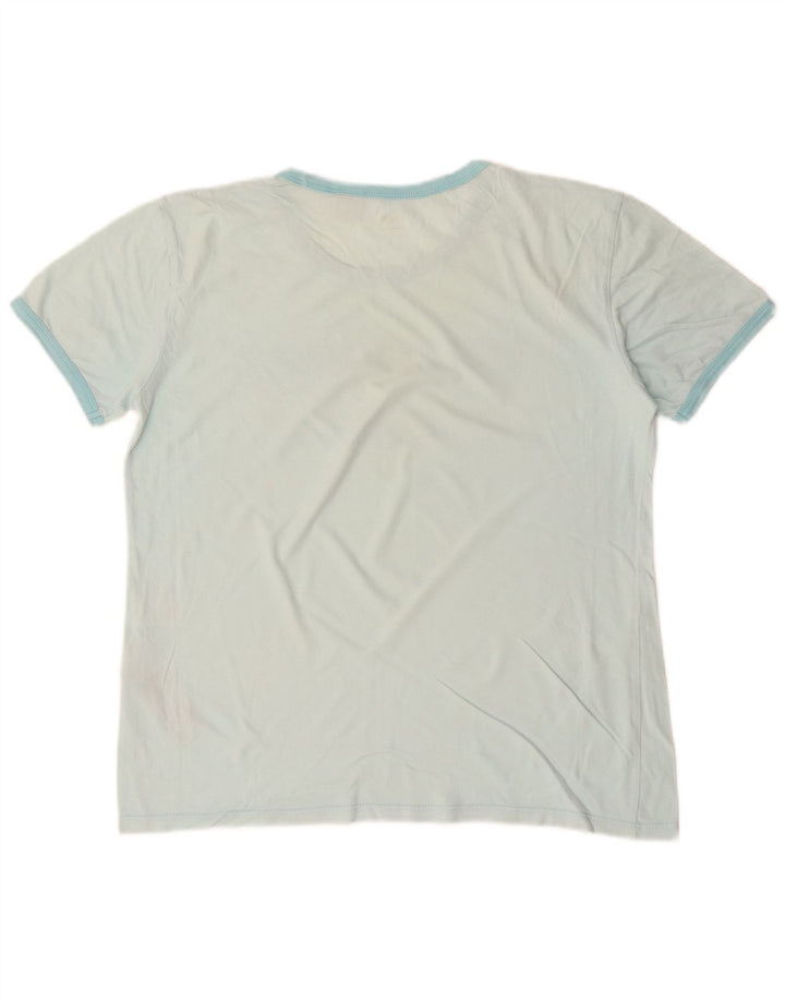 LEVI'S Damen Grafik-T-Shirt-Oberteil UK 14 Mitteltürkis Baumwolle