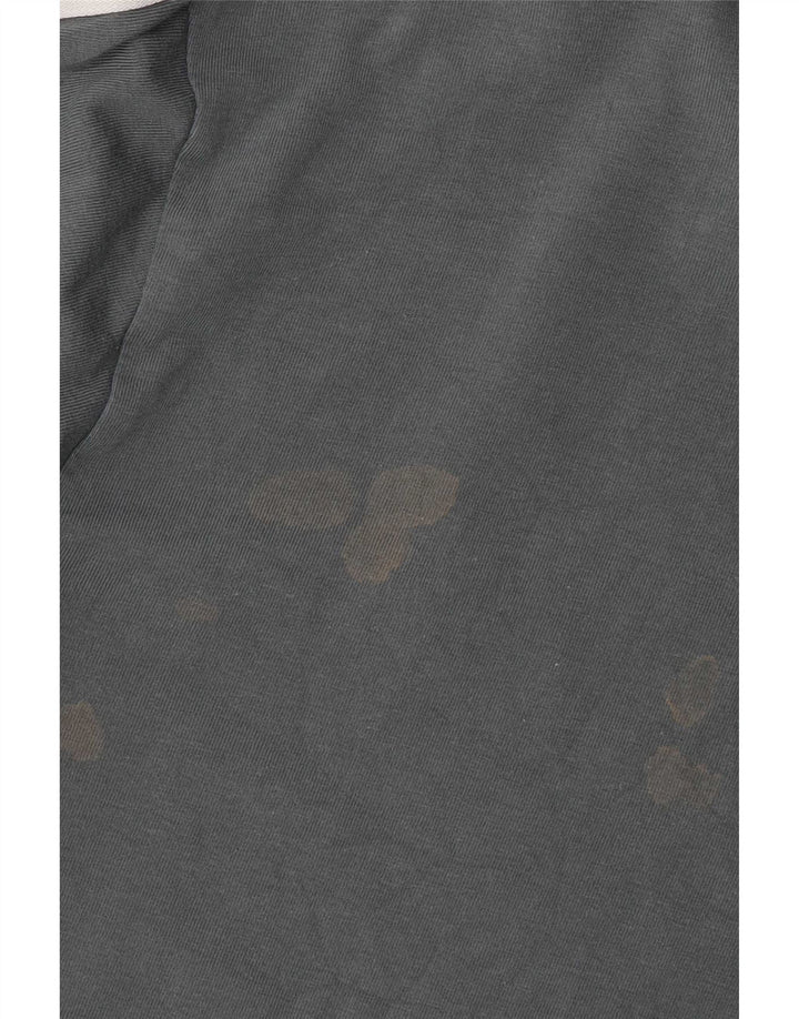 Adidas Damen Top Langarm UK 16 Große graue Baumwolle