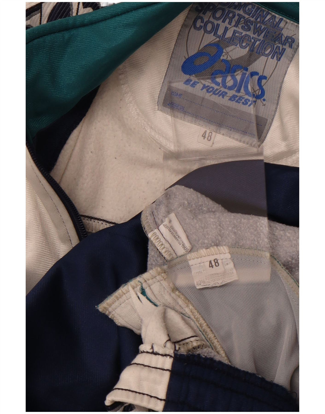 Asics Damen-Trainingsanzug IT 48 XL Marineblaues Colourblock-Polyamid