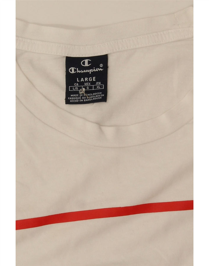 Champion Herren-T-Shirt mit Grafik, Größe L, Weiß