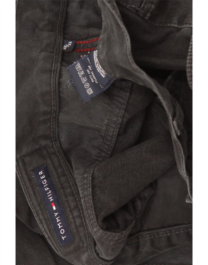 Tommy Hilfiger Herren Straight Jeans W38 L32 Schwarze Baumwolle