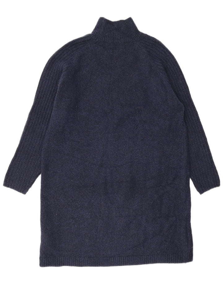 Zara Damen Pulloverkleid UK 14 Medium Marineblau Acryl