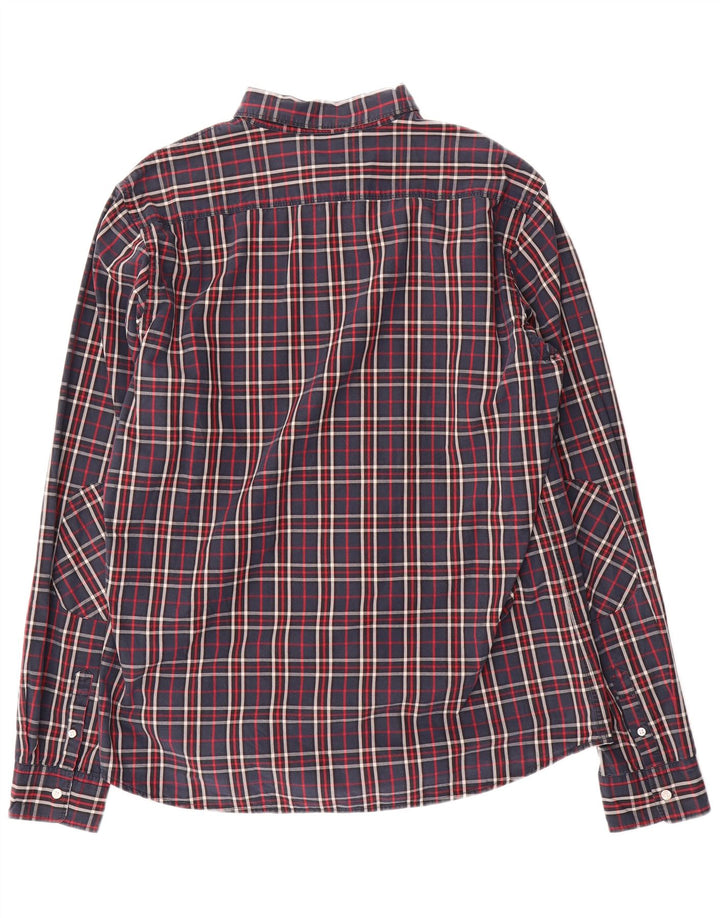 Sun68 Herrenhemd 2XL Blau kariert Baumwolle