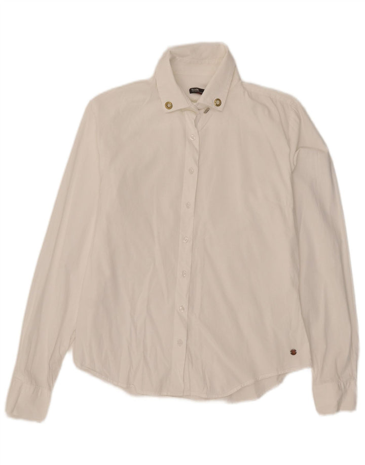 Slam Damen Hemd UK 12 Medium Weiß