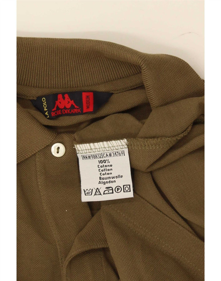 Kappa Herren-Langarm-Poloshirt aus mittlerer Khaki-Baumwolle