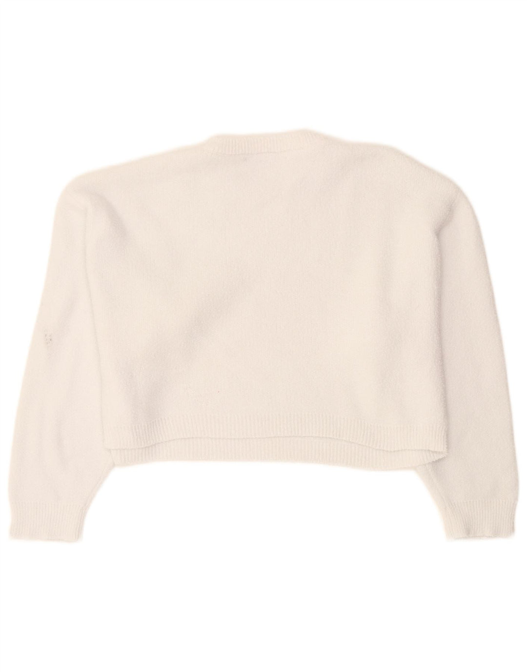 Zara Damen Crop-Oversize-Pullover mit Rundhalsausschnitt, Gr. 10, Größe S, Weiß