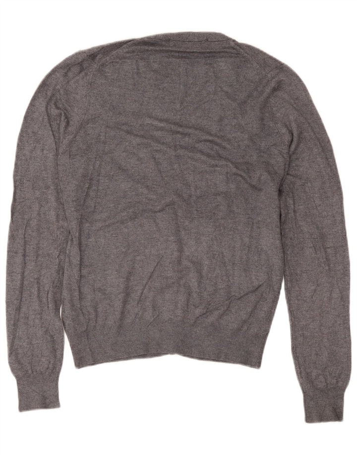 Zara Herren-Cardigan-Pullover Mittelgraue Viskose