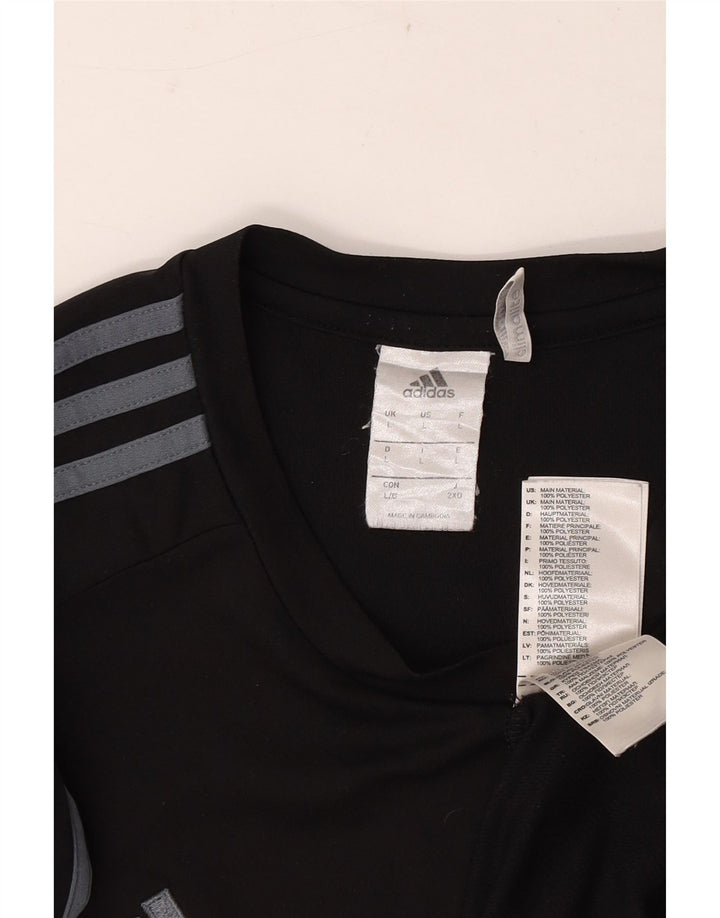 Adidas Herren Climalite T-Shirt Top Large Schwarz Colourblock Polyester
