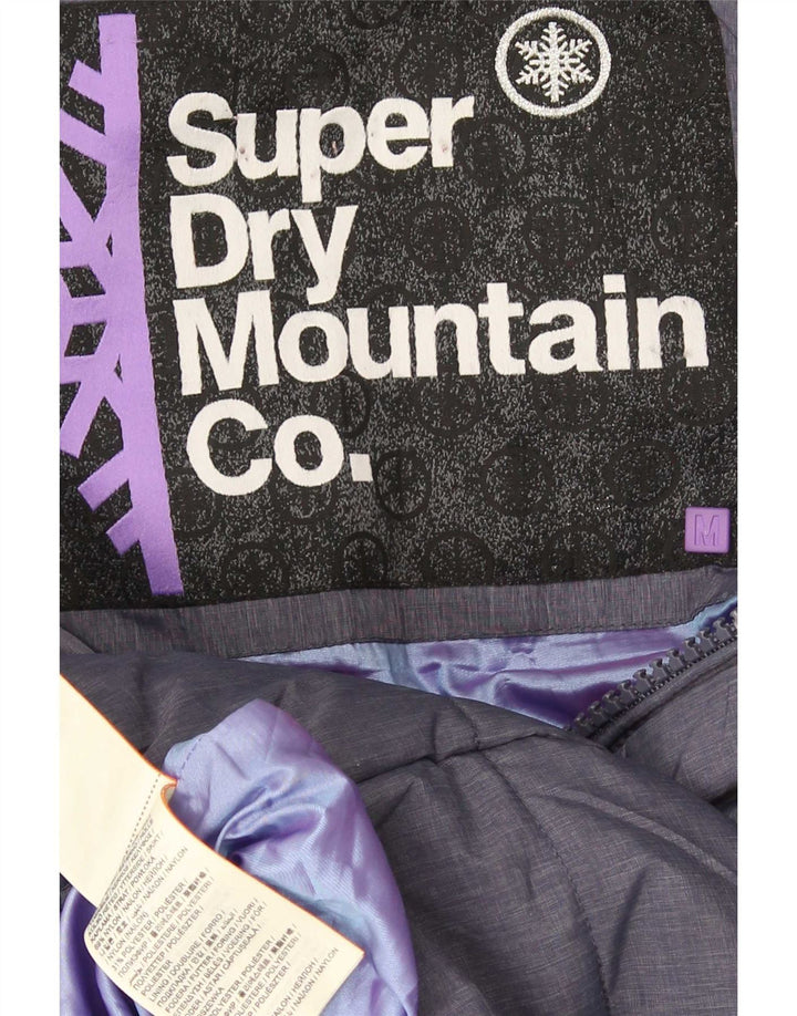 Superdry Wattierte Damenjacke mit Kapuze, UK 14, mittelblaues Nylon