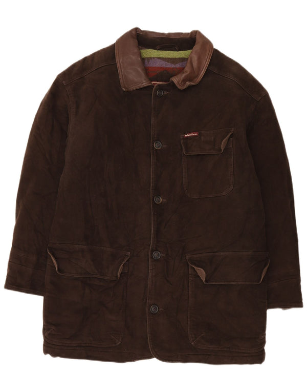 Marlboro Classics Herren-Utility-Jacke, UK 40, große braune Baumwolle