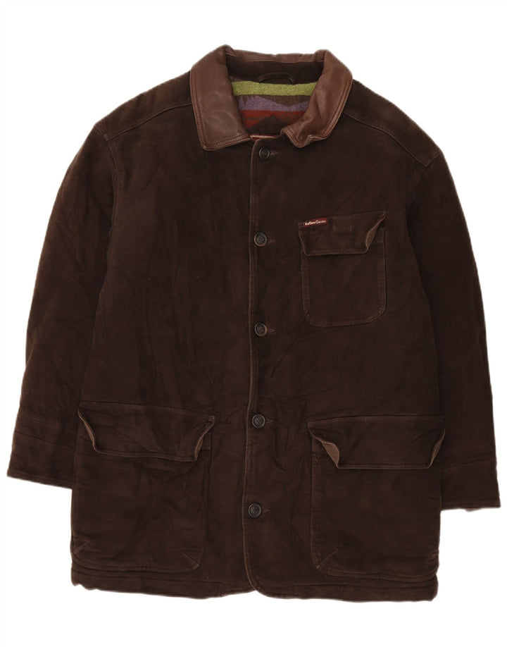 Marlboro Classics Herren-Utility-Jacke, UK 40, große braune Baumwolle