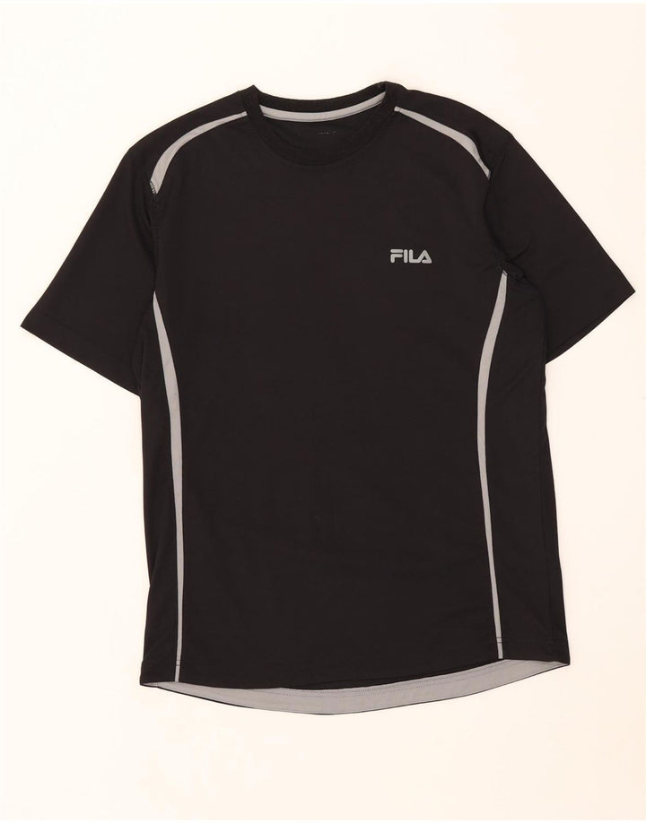 FILA Herren T-Shirt Top Medium Schwarz Colourblock Polyester