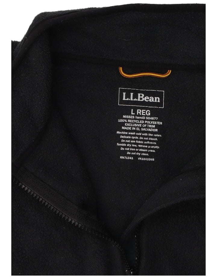 L.L.BEAN Damen Fleecejacke UK 16 Large Schwarz Polyester
