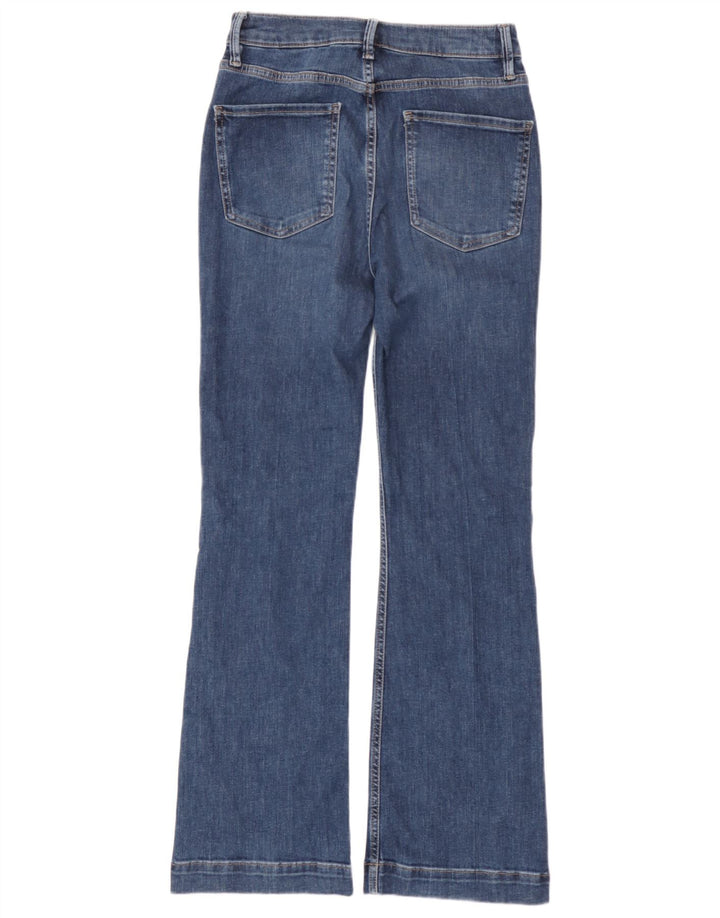Marks & Spencer Damen Schlagjeans UK 10 Small W28 L31 Blaue Baumwolle