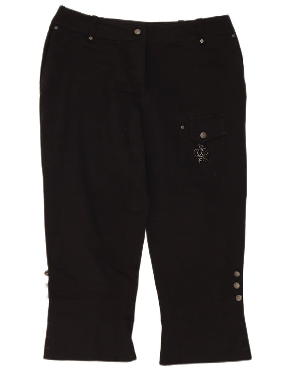 Fiorella Rubino Damen gerade Caprihose UK 12 Medium W34 L23 Schwarz