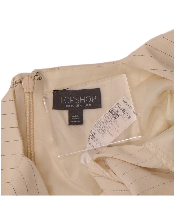 TOPSHOP Damen-Overall, ärmellos, Größe S, Weiß, Nadelstreifen, Polyester