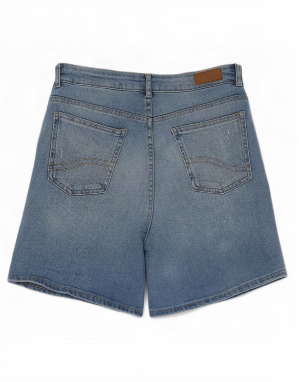 Fat Face Damen Darley Denim-Shorts mit hoher Taille, UK 10, Größe S, W28, Blau