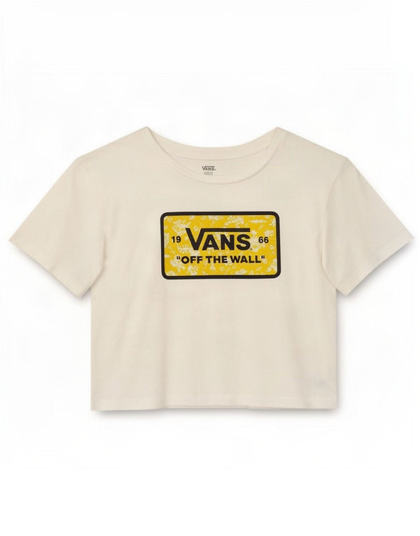 Vans Damen Crop Graphic T-Shirt Top Small Weiß