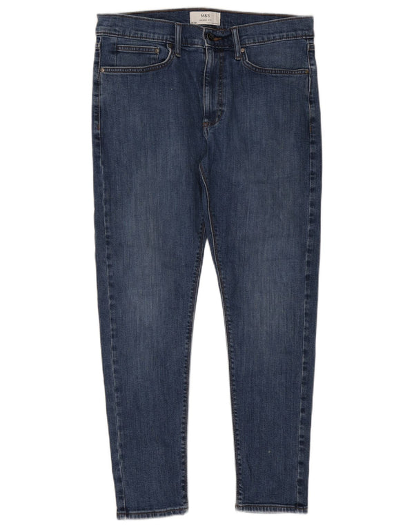 Marks & Spencer Herren Skinny Jeans W32 L29 Blaue Baumwolle
