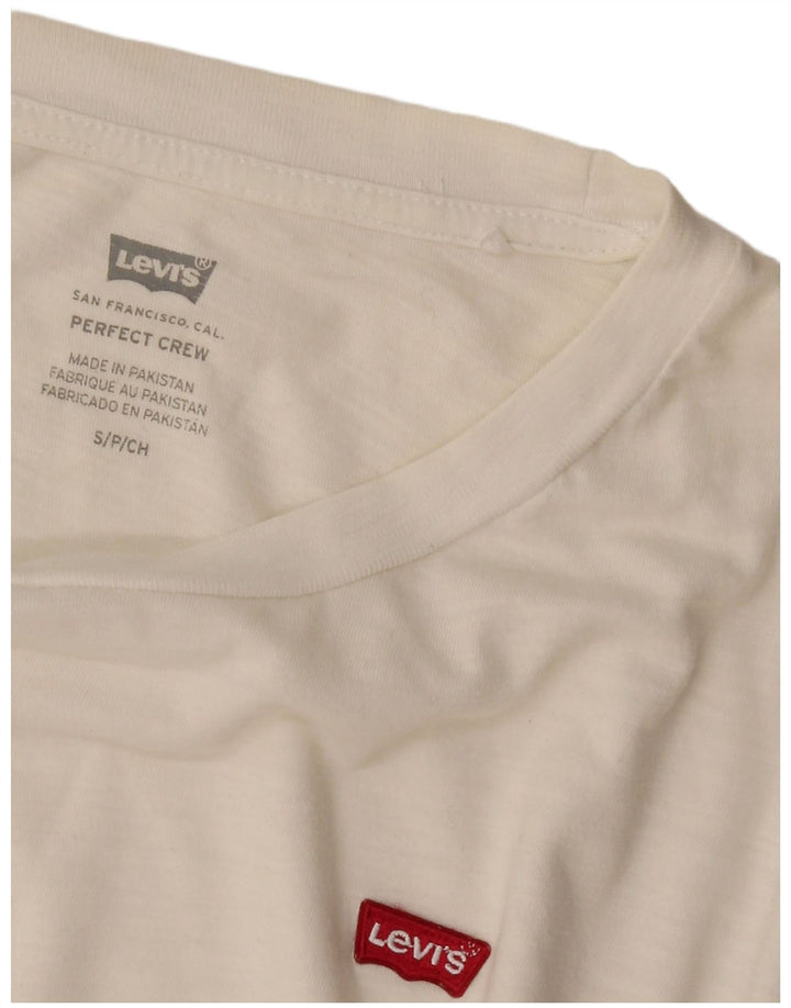 Levi's Herren Perfect Crew T-Shirt Top Small Weiß