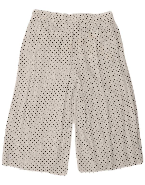 Marks & Spencer Damen Caprihose UK 14 Large W30 L19 Weiß gepunktet