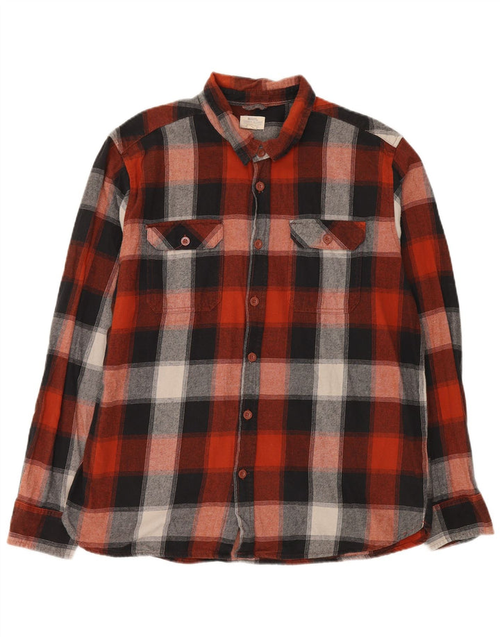 Mountain Warehouse Herren-Flanellhemd XL, rot karierte Baumwolle