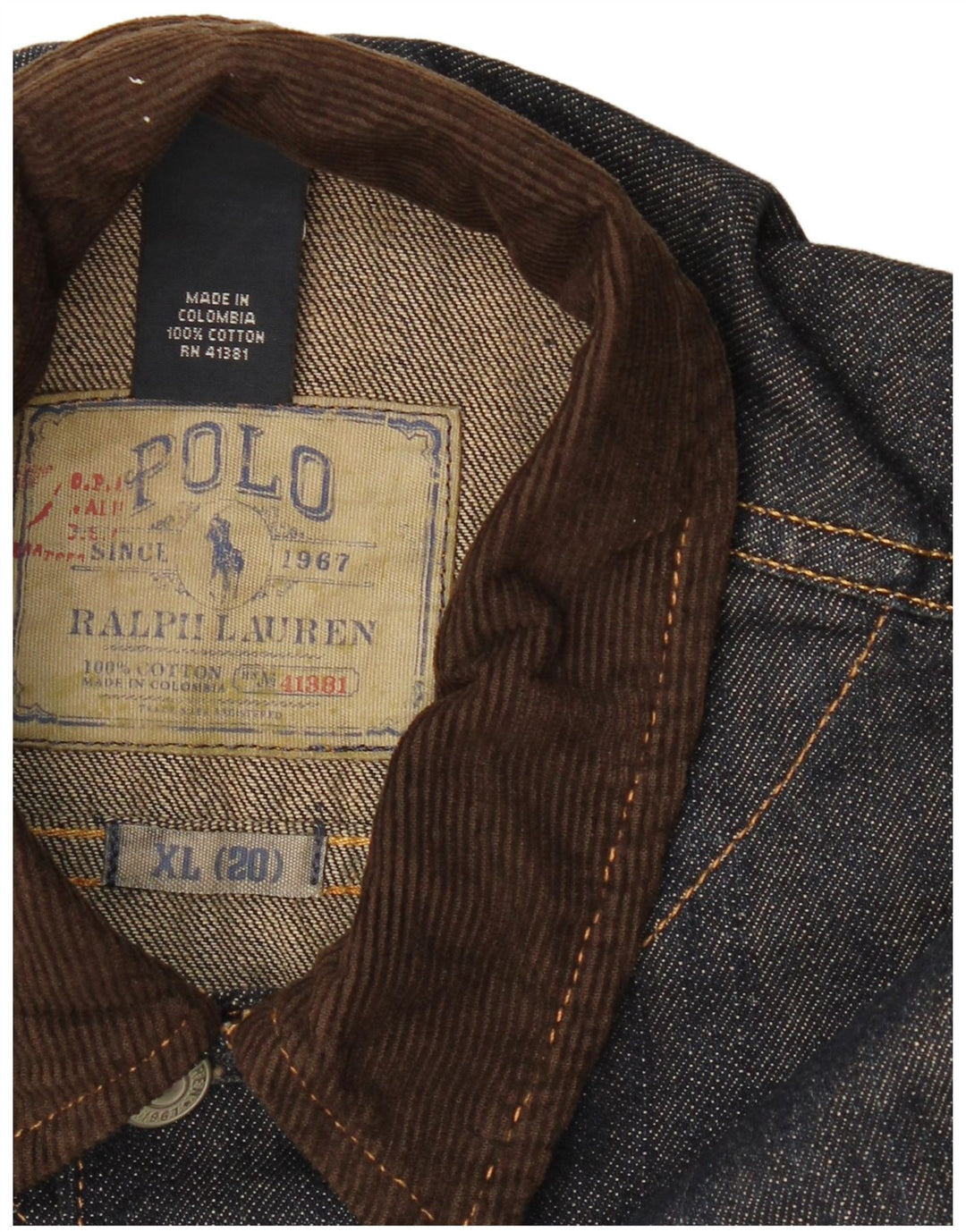 Polo Ralph Lauren Jeansjacke für Jungen, 15–16 Jahre, XL, Marineblau, Baumwolle