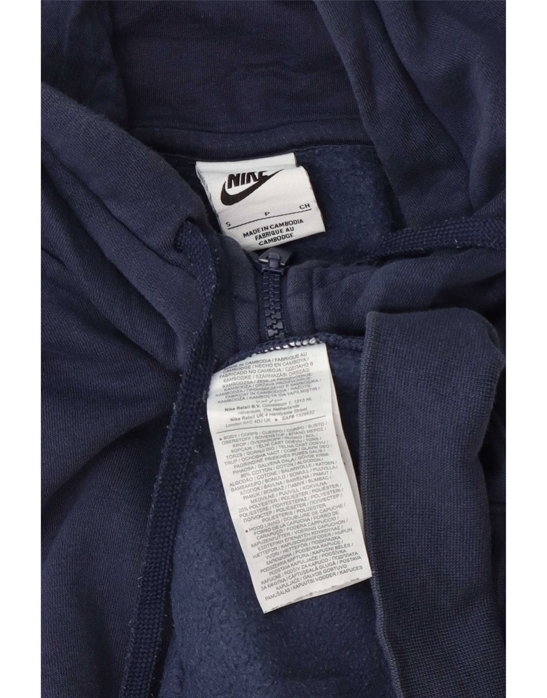 Nike Herren-Kapuzenpullover mit Reißverschluss, klein, marineblau, Baumwolle