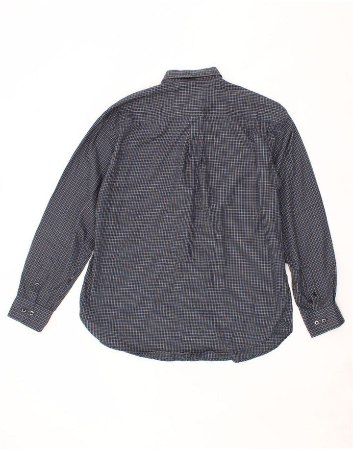DOCKERS Mens Shirt Large Navy Blue Check Cotton Vintage Dockers and Second-Hand Dockers from Messina Hembry 