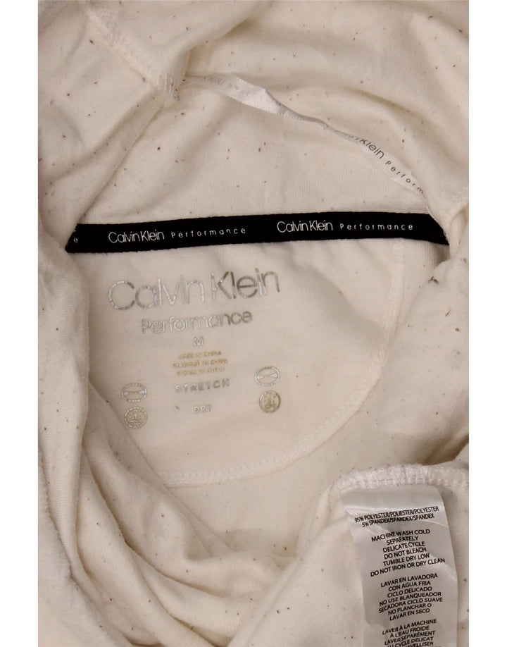 Calvin Klein Damen-Sweatshirt mit Rollkragen, Gr. 14, mittelweiß