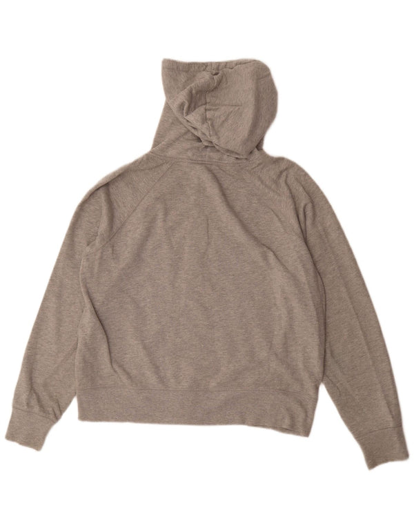 Gap Damen-Kapuzenpullover mit grafischem Reißverschluss, UK 16, Größe L, Grau, Baumwolle