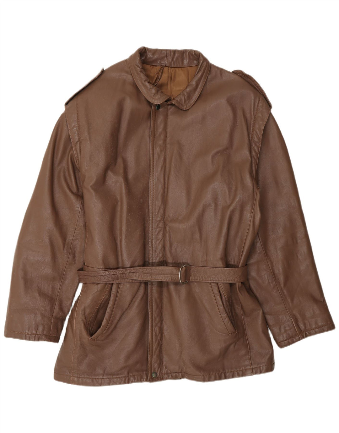 Vintage Herren Militärlederjacke IT 52 XL Braun