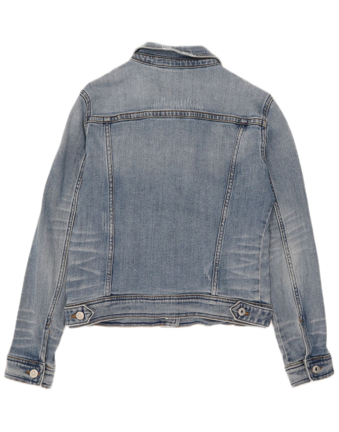 Zara Damen Crop Jeansjacke UK 12 Mittelblaue Baumwolle