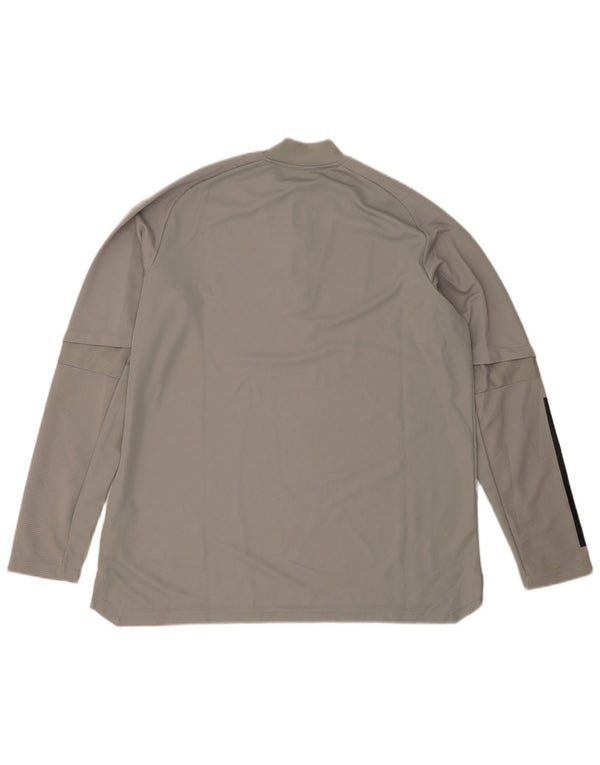 Adidas Damen Aeroready Zip Neck Pullover Trainingsanzug Top UK 24/26 2XL Grau