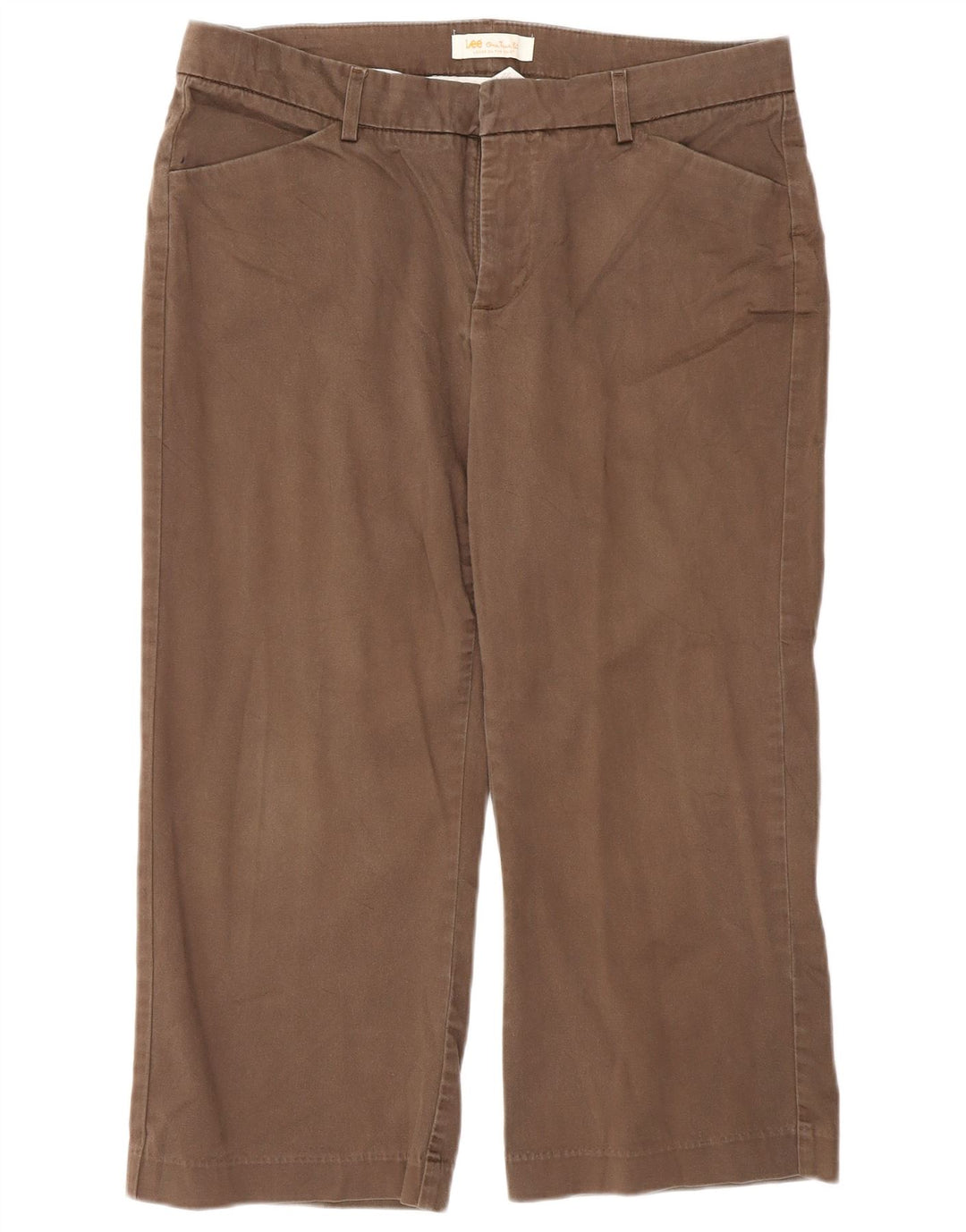 Lee Damen Petite Straight Capri-Hose US 11/12 Large W32 L22 Braun