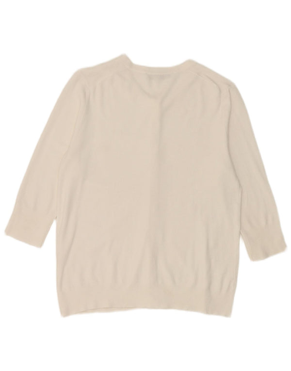 Zara Damen Strickjacke mit 3/4-Ärmeln, UK 18, XL, Weiß