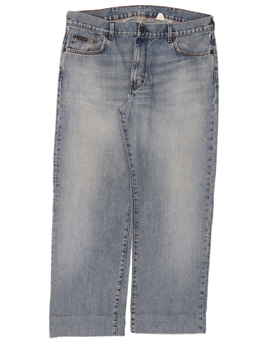 Calvin Klein Damen Straight Jeans W36 L28 Blau