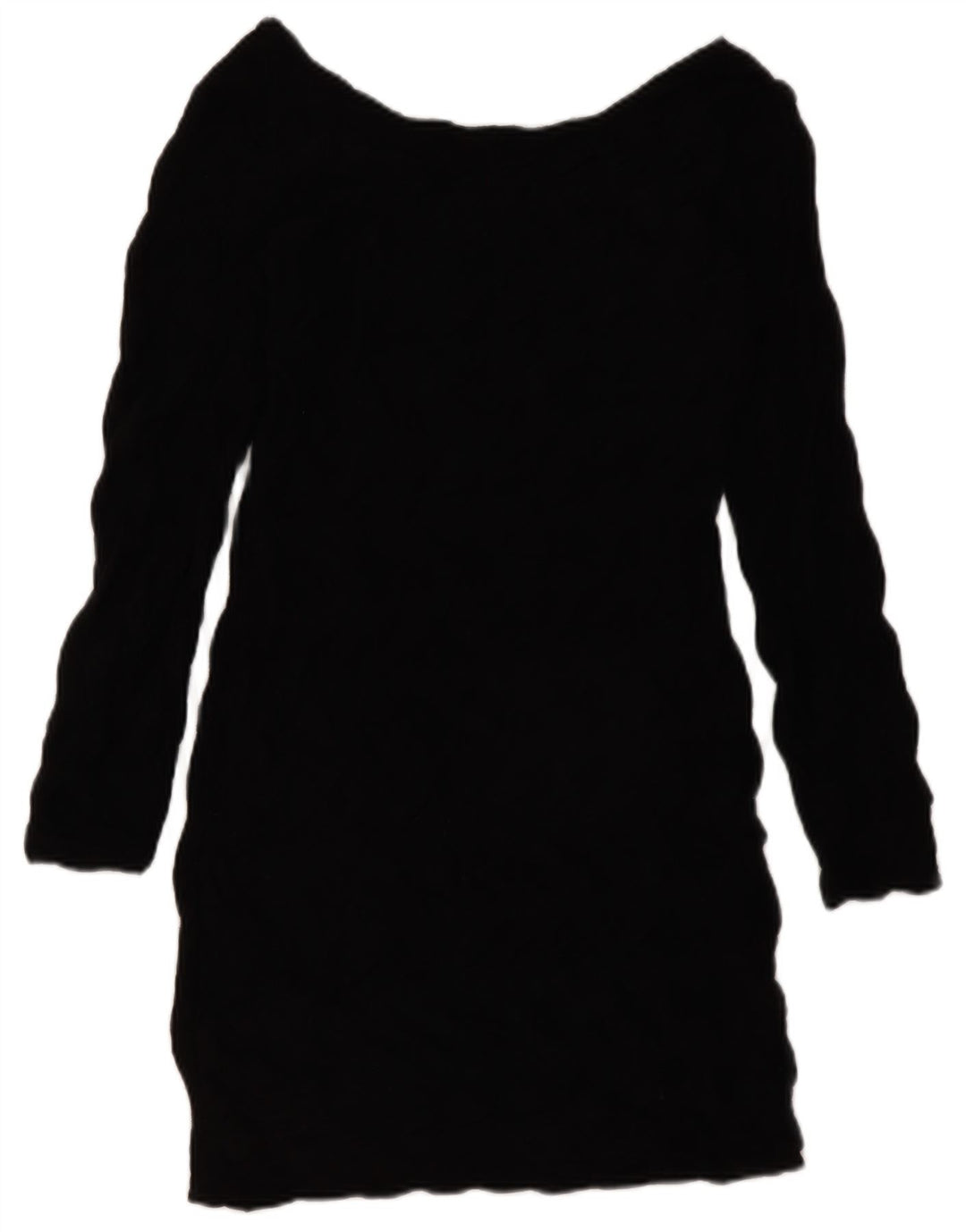 ZARA Damen Langarm-Etuikleid UK 14 Large Schwarz