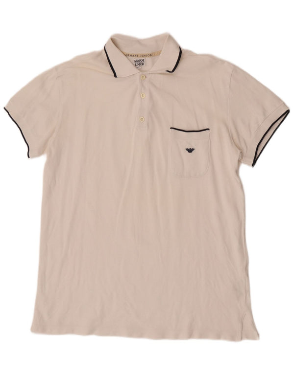 Armani Junior Jungen Poloshirt 15-16 Jahre XL Weiße Baumwolle