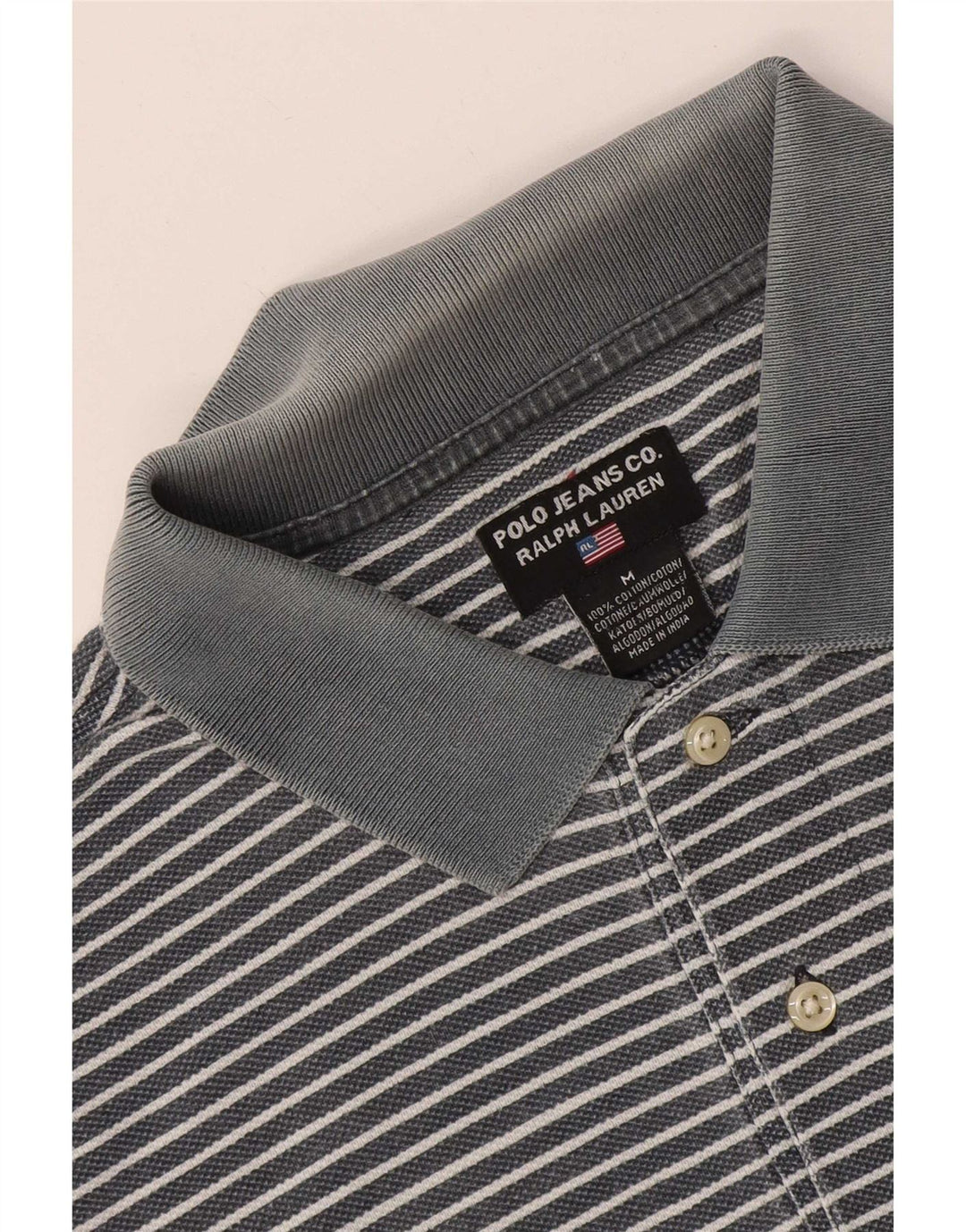 Polo Ralph Lauren Herrenhemd aus mittelblauer Nadelstreifen-Baumwolle