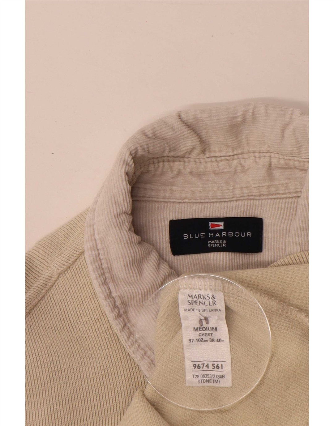Marks & Spencer Herren-Langarm-Poloshirt aus mittelbeiger Baumwolle