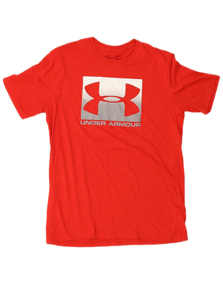 Under Armour Herren-Grafik-T-Shirt-Oberteil aus mittelroter Baumwolle