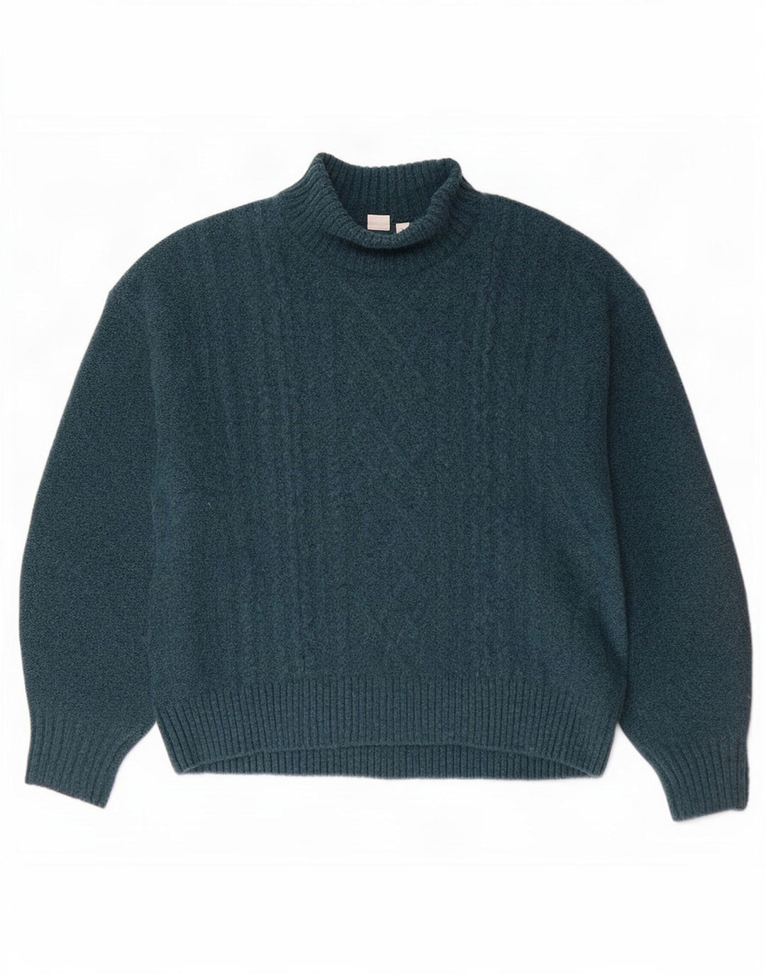 Gap Damen-Pullover mit Rollkragen, übergroß, Gr. 40, Größe L, grün, Acryl