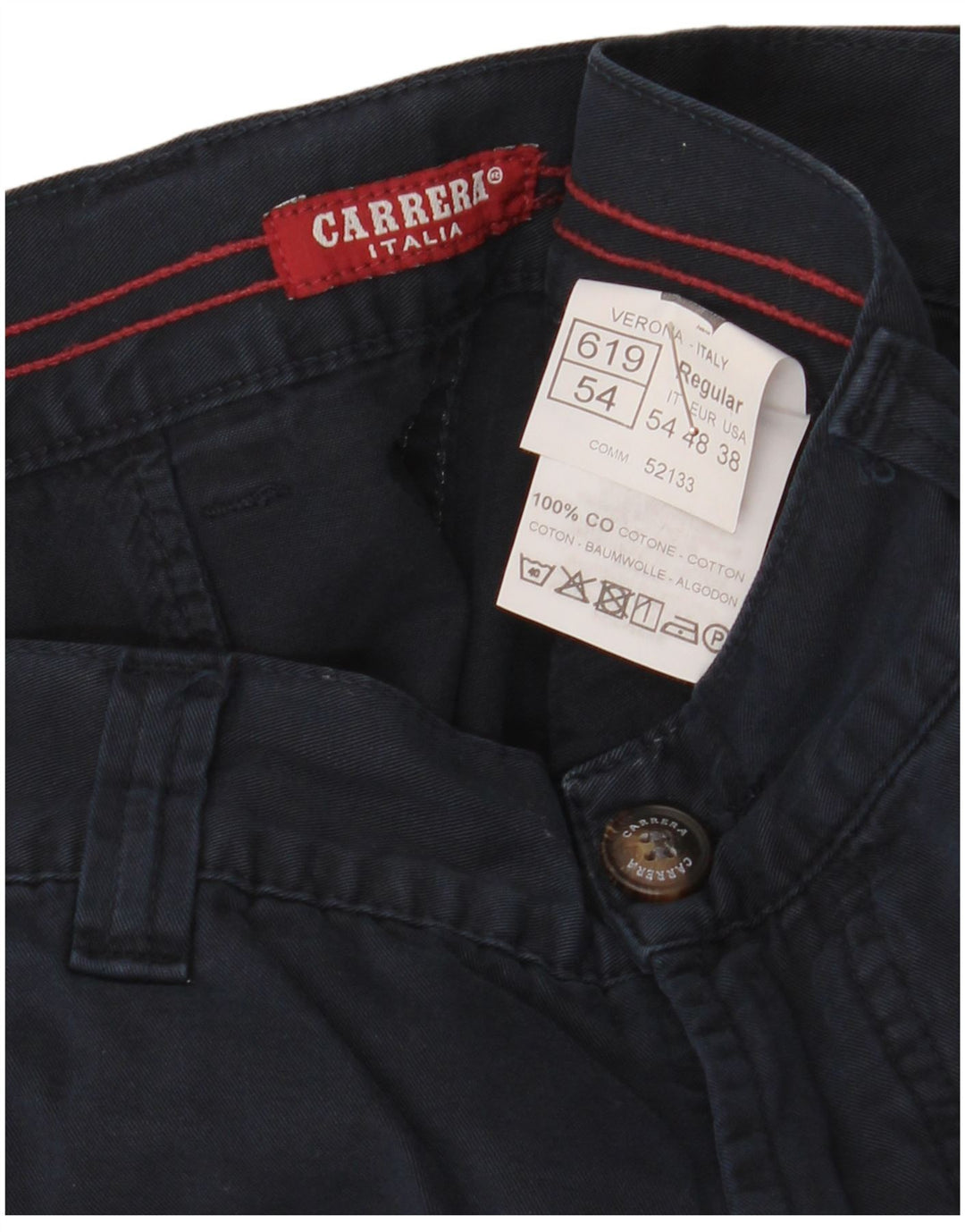 Carrera Herren Straight Regular Cargohose W38 L34 Marineblaue Baumwolle