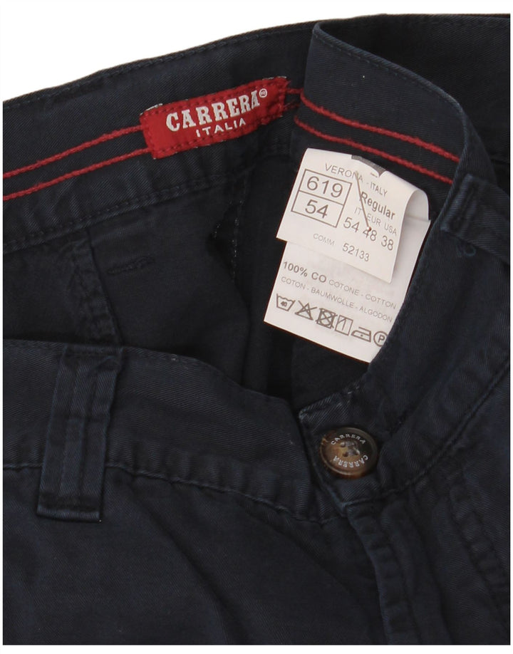 Carrera Herren Straight Regular Cargohose W38 L34 Marineblaue Baumwolle